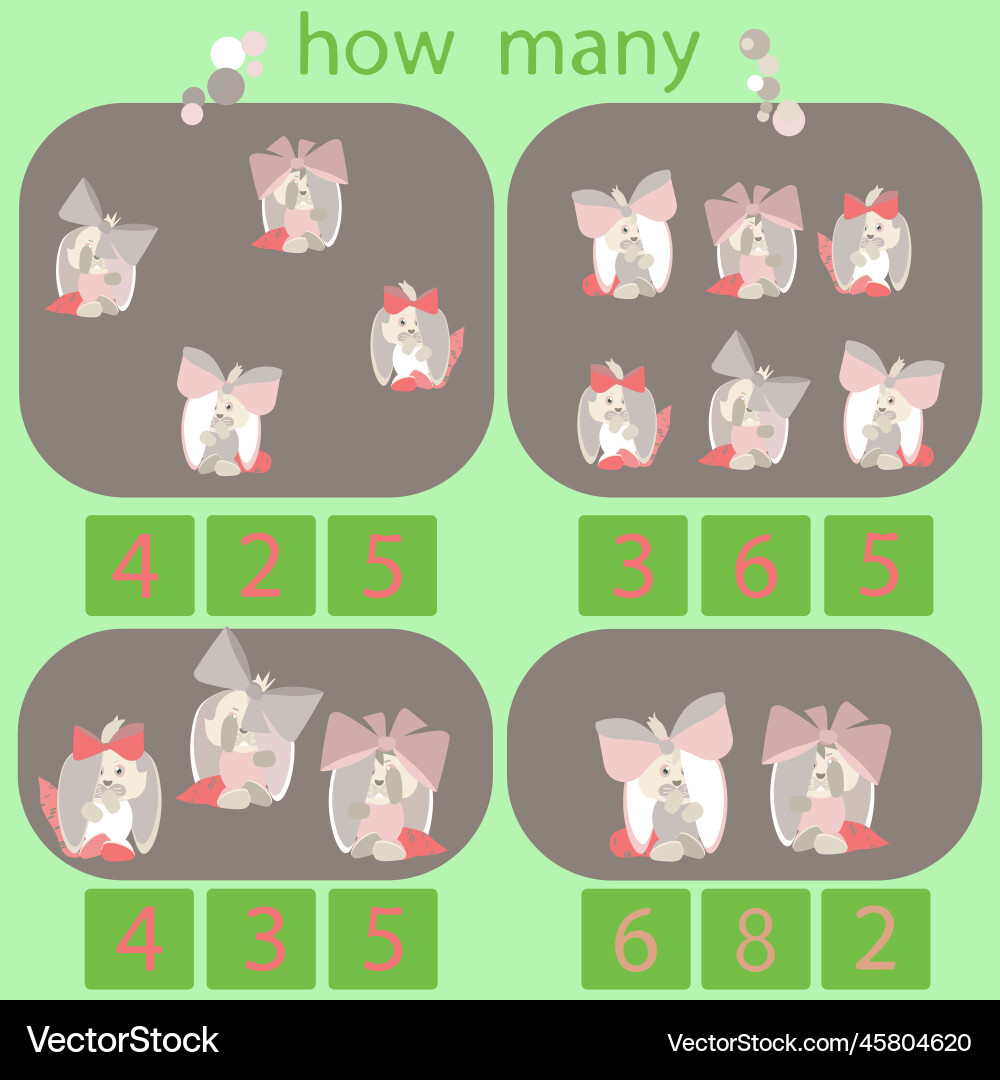 Count how many rabbits are in the picture Count how many rabbits are in the picture vector image