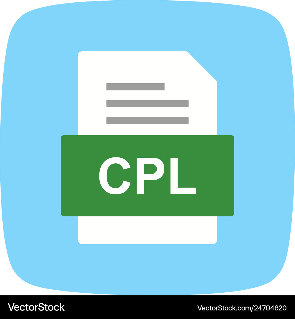Cpl file document icon vector image