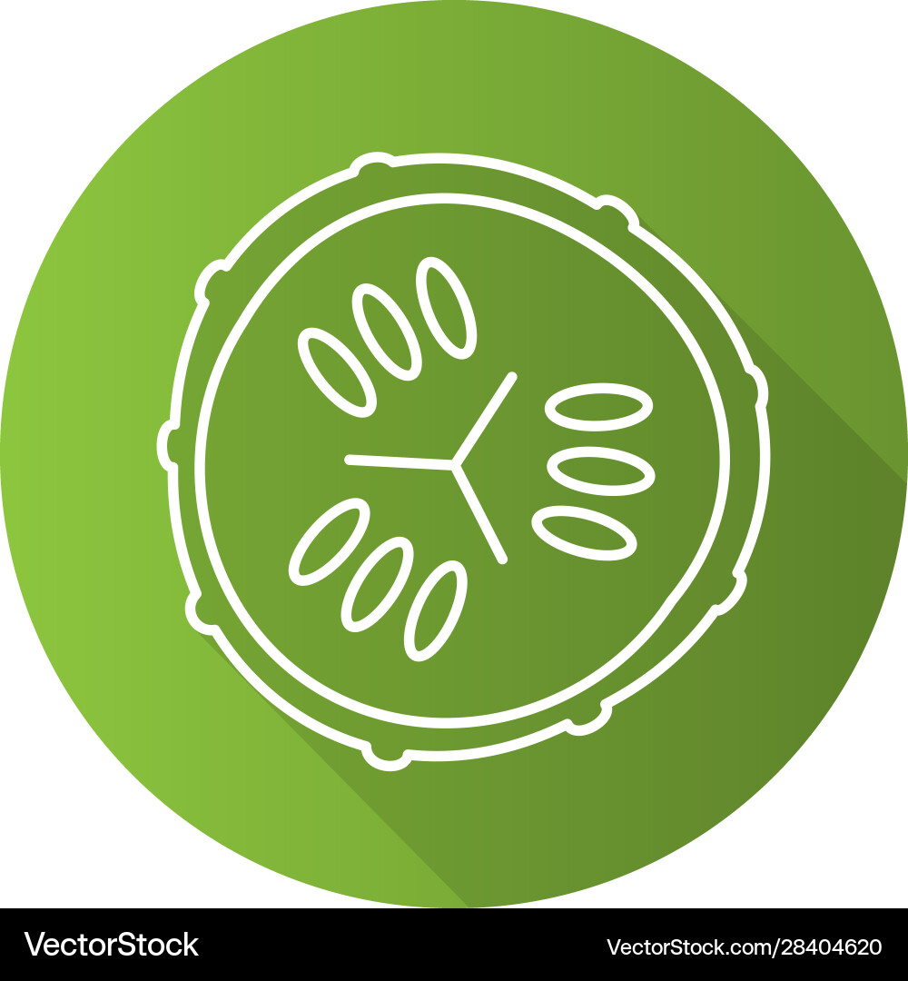 Cucumber slice flat linear long shadow icon Cucumber slice flat linear long shadow icon vector image