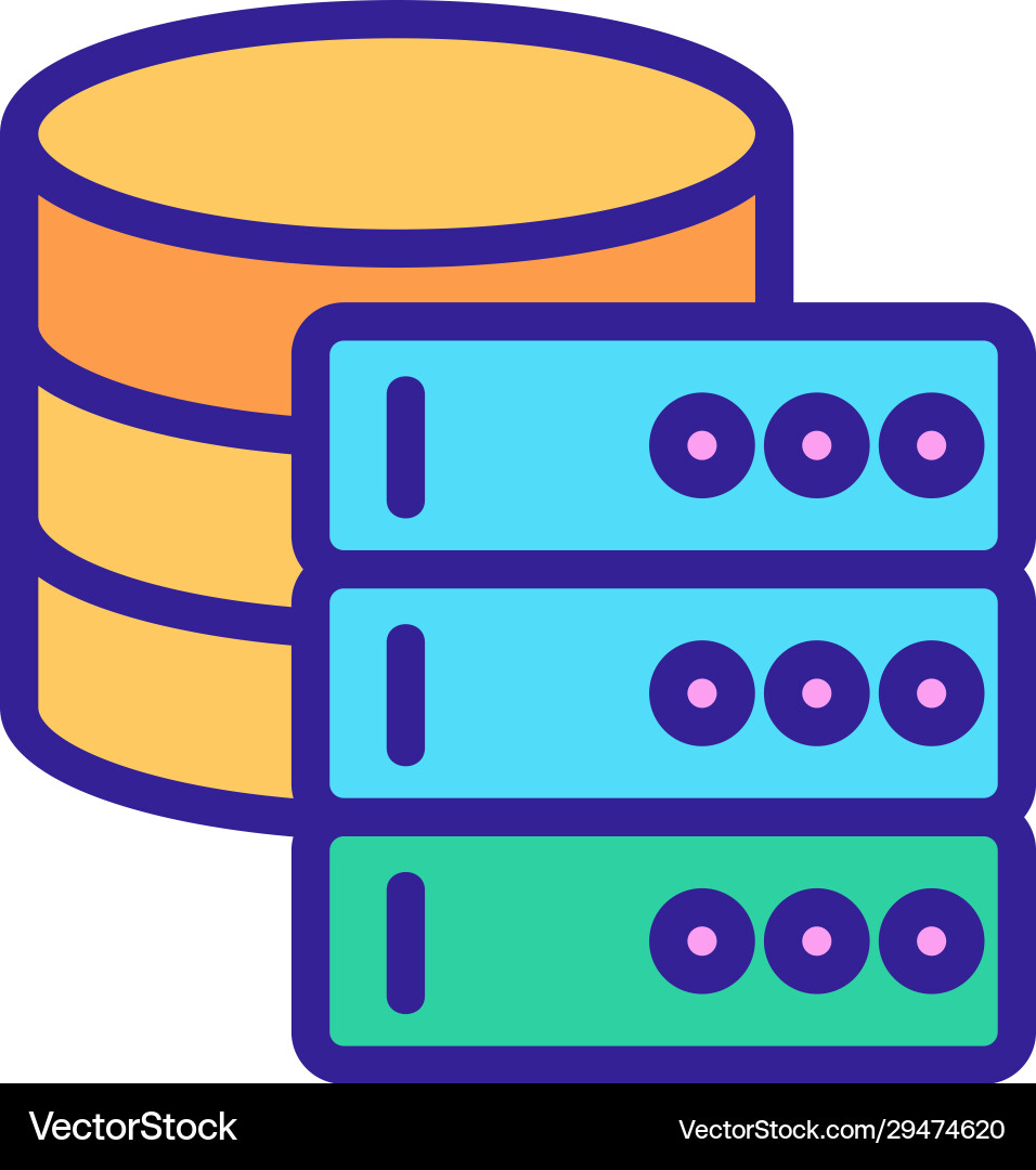 Database is an icon isolated contour Database is an icon isolated contour vector image