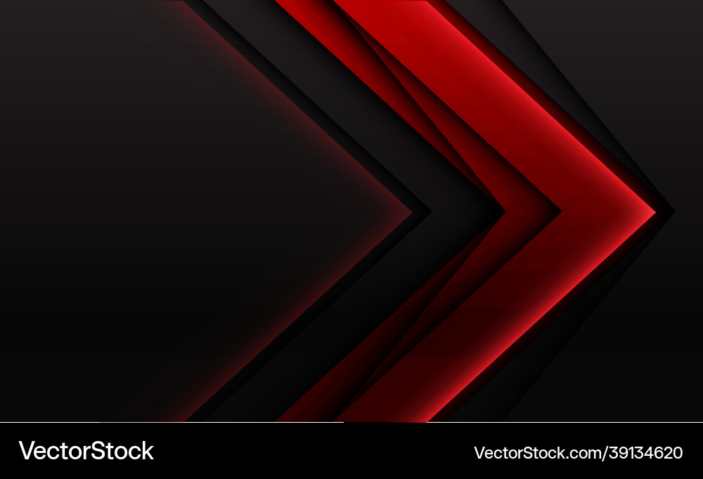 Dynamic Red Geometric Arrow vector image