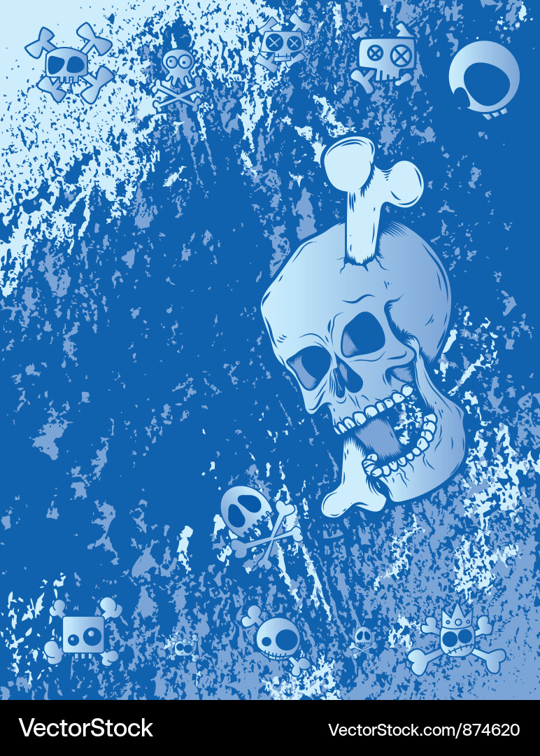 Emo background with skulls Vector Image