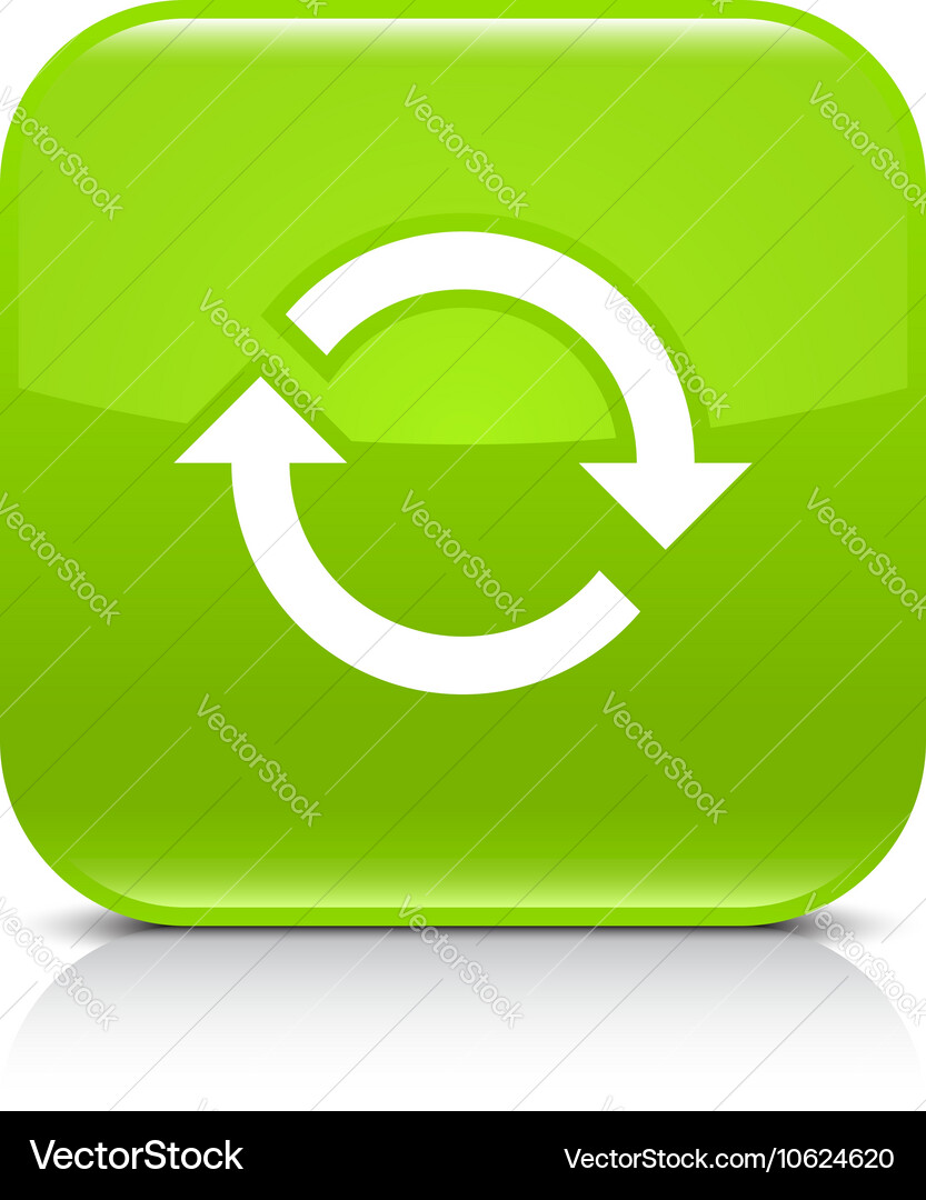 Green arrow repeat reload refresh rotation icon vector image