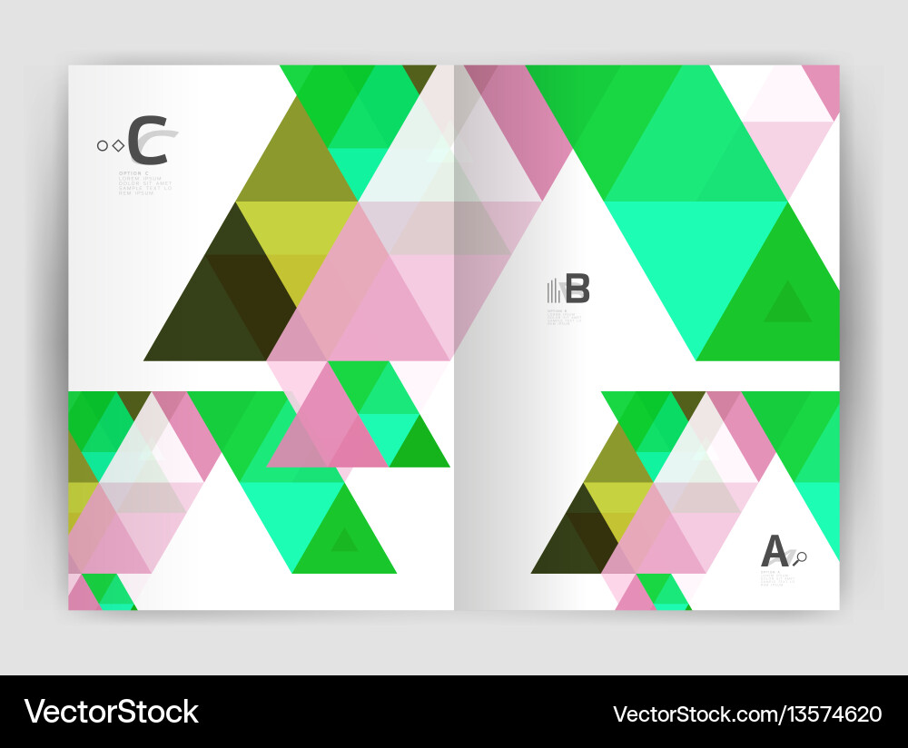 Modern triangle print template Modern triangle print template vector image