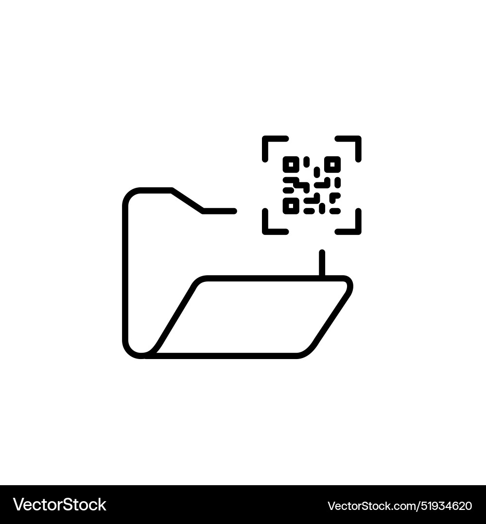 Open-Datei-Ordner und Qr-Code-Kennzeichnung Open-Datei-Ordner und Qr-Code-Kennzeichnung vektorbild