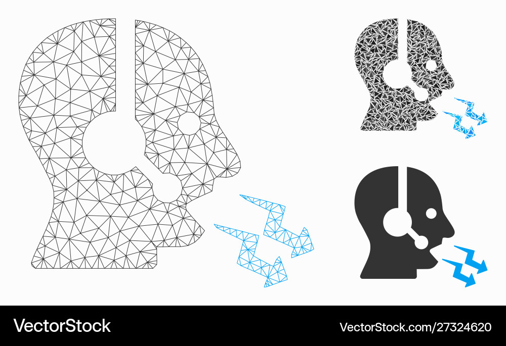 Operator shout mesh 2d model and triangle vector image