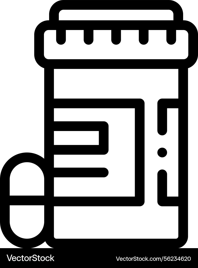Pills icon thin linear style design isolated Pills icon thin linear style design isolated vector image