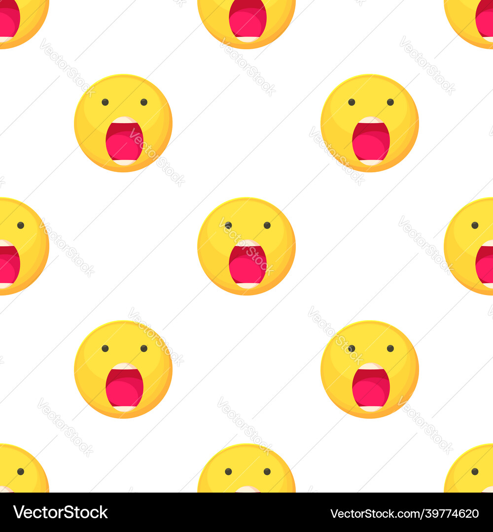 Scared smiley pattern seamless Scared smiley pattern seamless vector image