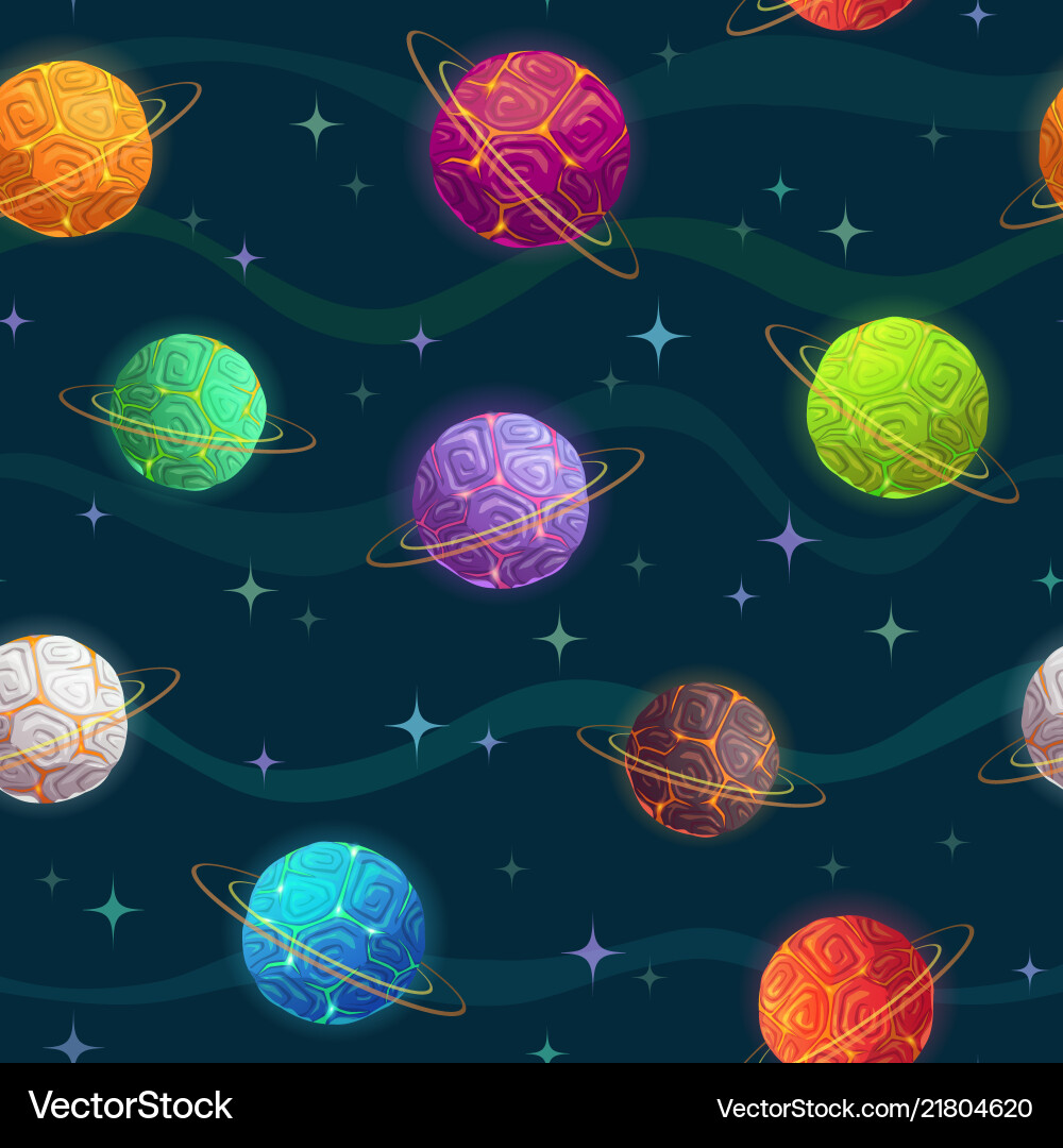 Seamless pattern with cartoon colorful fantasy vector image