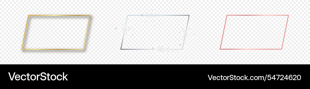 Set of three rectangular shape frames Set of three rectangular shape frames vector image