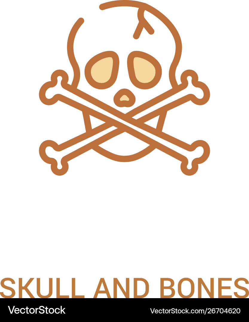 Skull and bones concept 2 colored icon simple Skull and bones concept 2 colored icon simple vector image