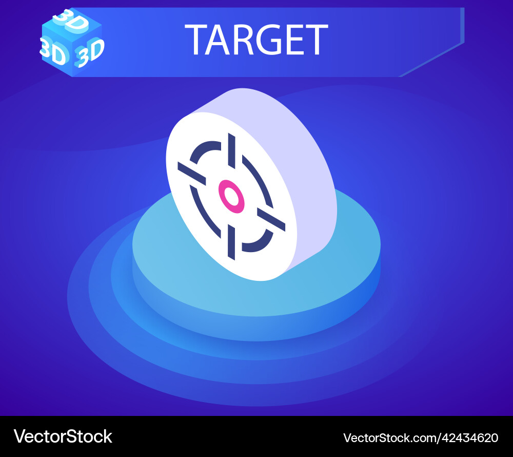 Target isometric design icon web 3d colorful Target isometric design icon web 3d colorful vector image