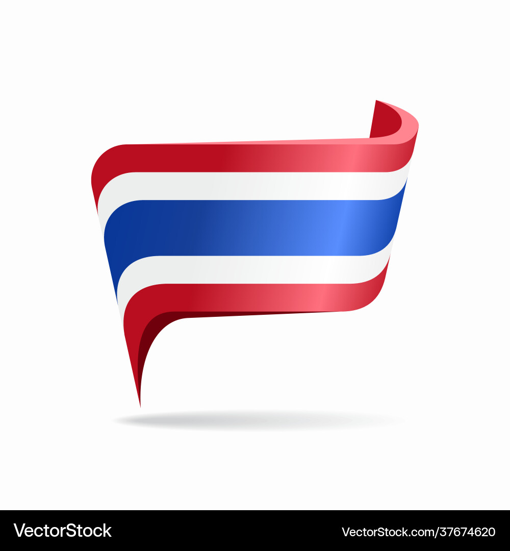 Thai Flag Map Pointer Vector Image