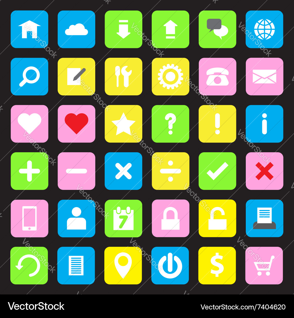 Web icon flat style on round rectangle Vector Image
