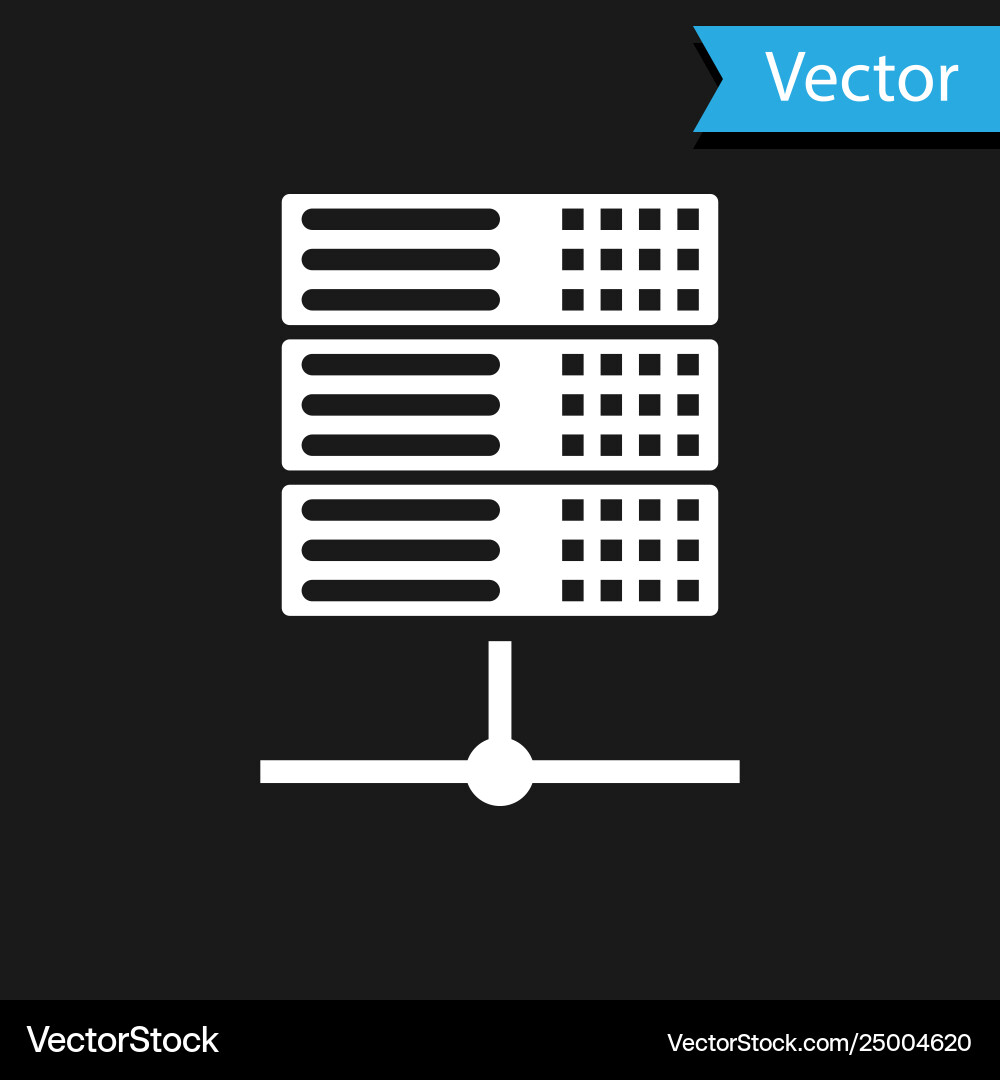 White server data web hosting icon isolated White server data web hosting icon isolated Vector Image