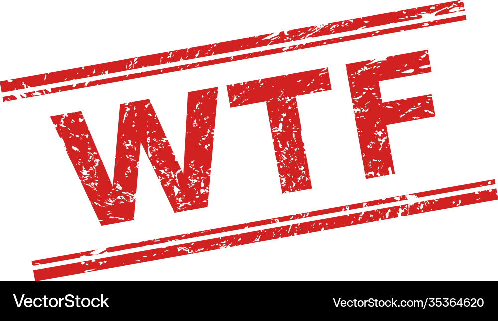 Wtf stamp with rubber surface and double parallel Vector Image