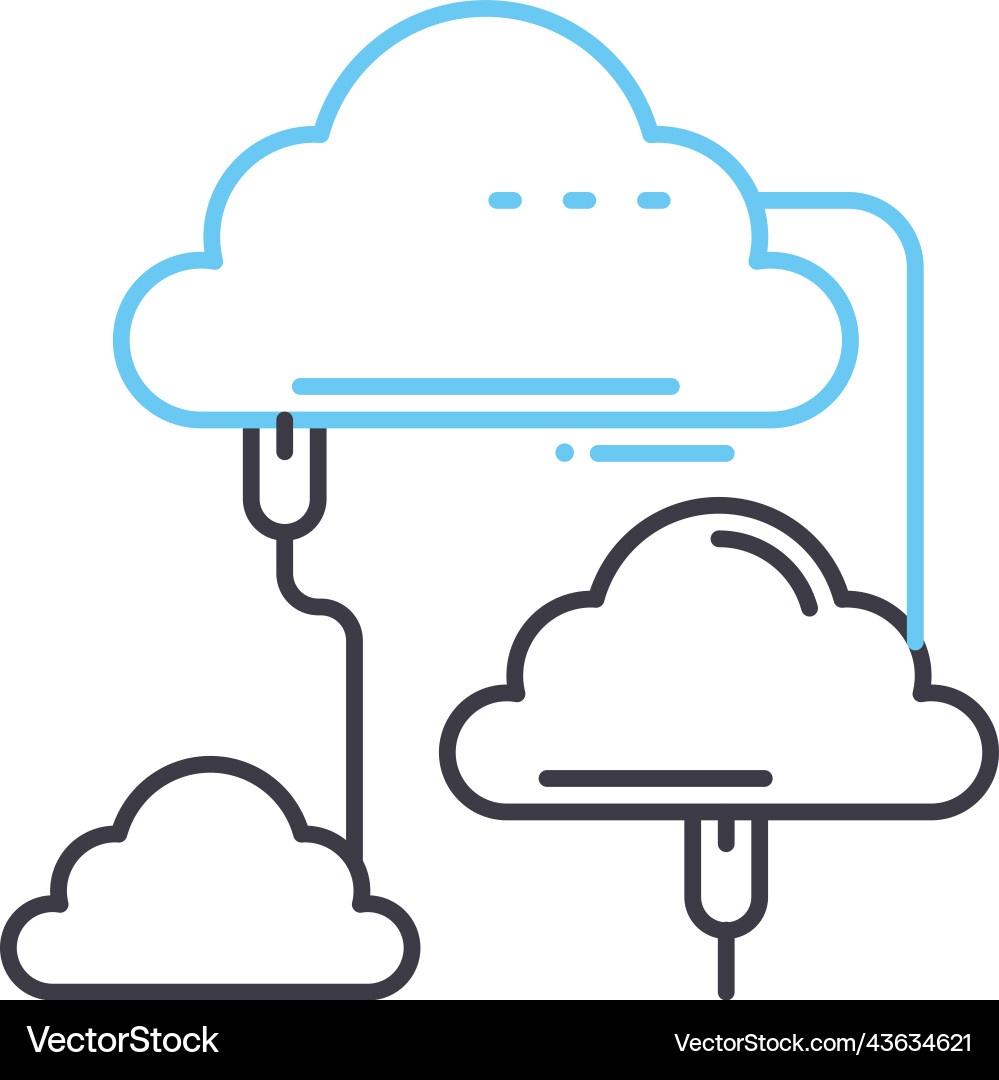 Cloud computing line icon outline symbol Cloud computing line icon outline symbol vector image