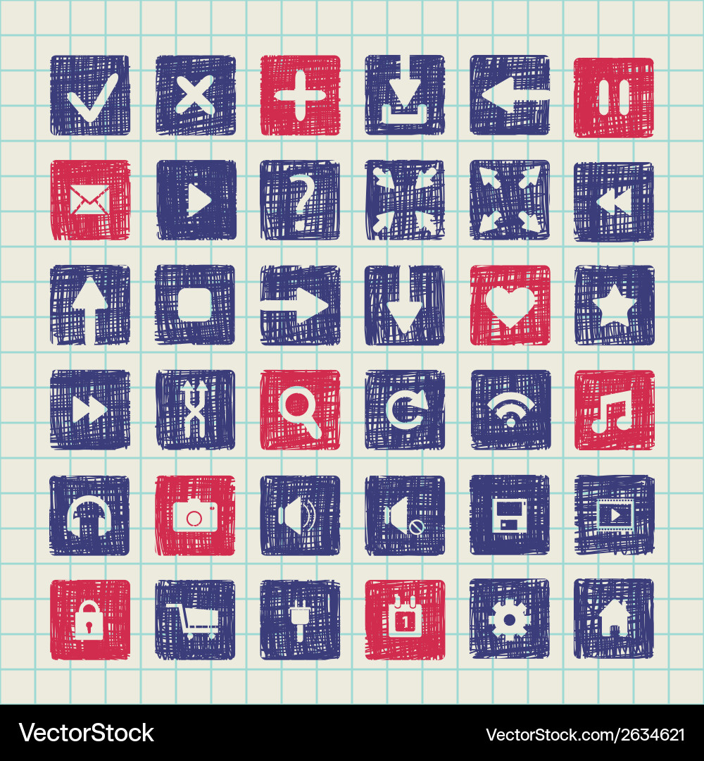 Collection of icons web design elements vector image