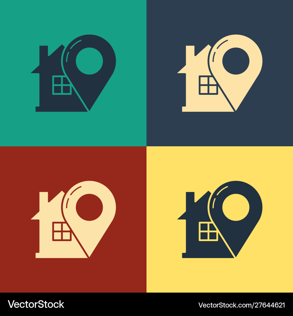 Color map pointer with house icon isolated Color map pointer with house icon isolated Vector Image