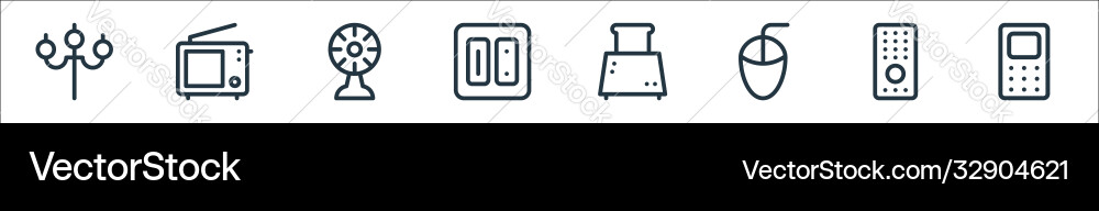 Electronics line icons linear set quality Electronics line icons linear set quality Vector Image