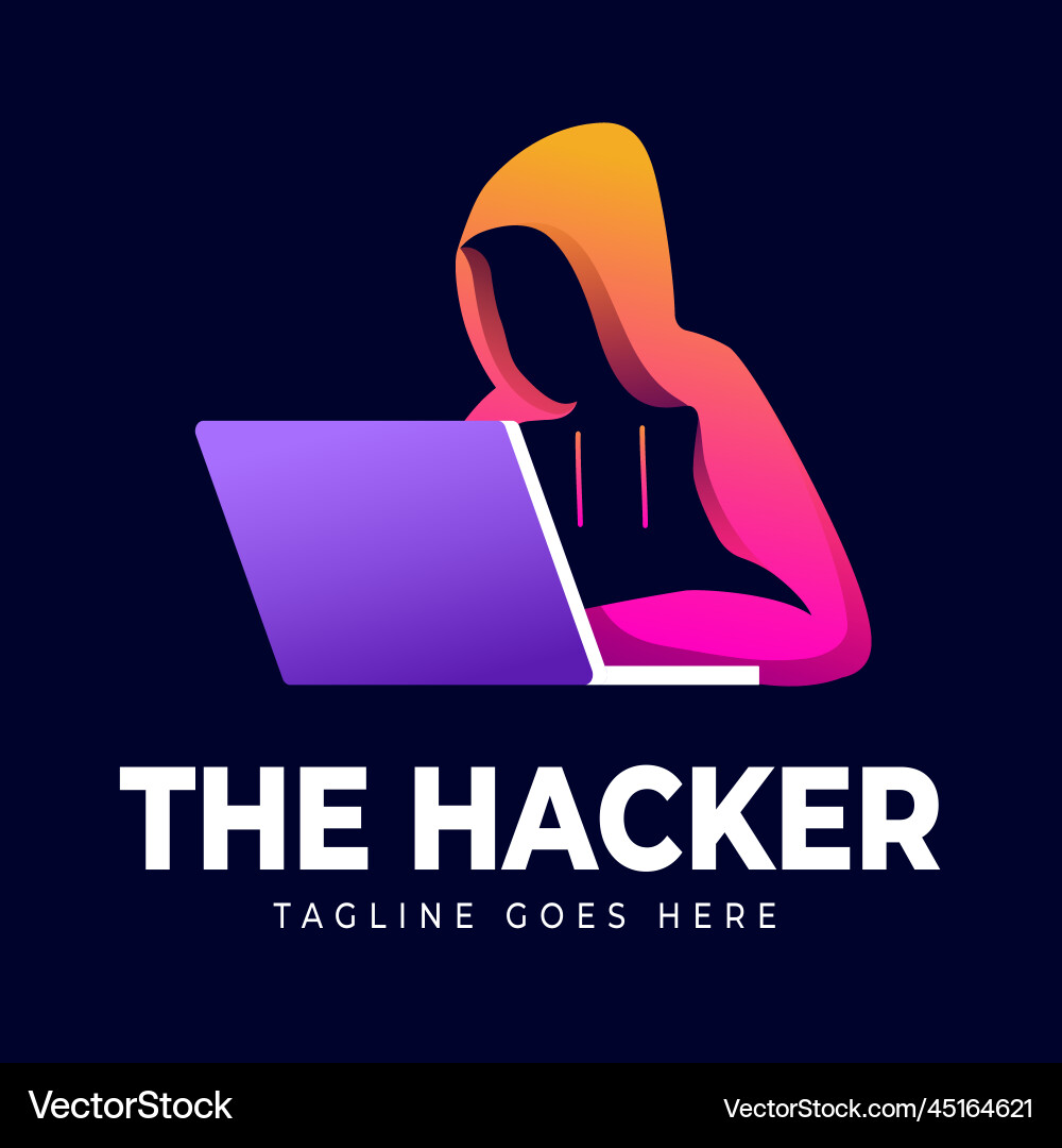Gradient hacker logo Gradient hacker logo vector image