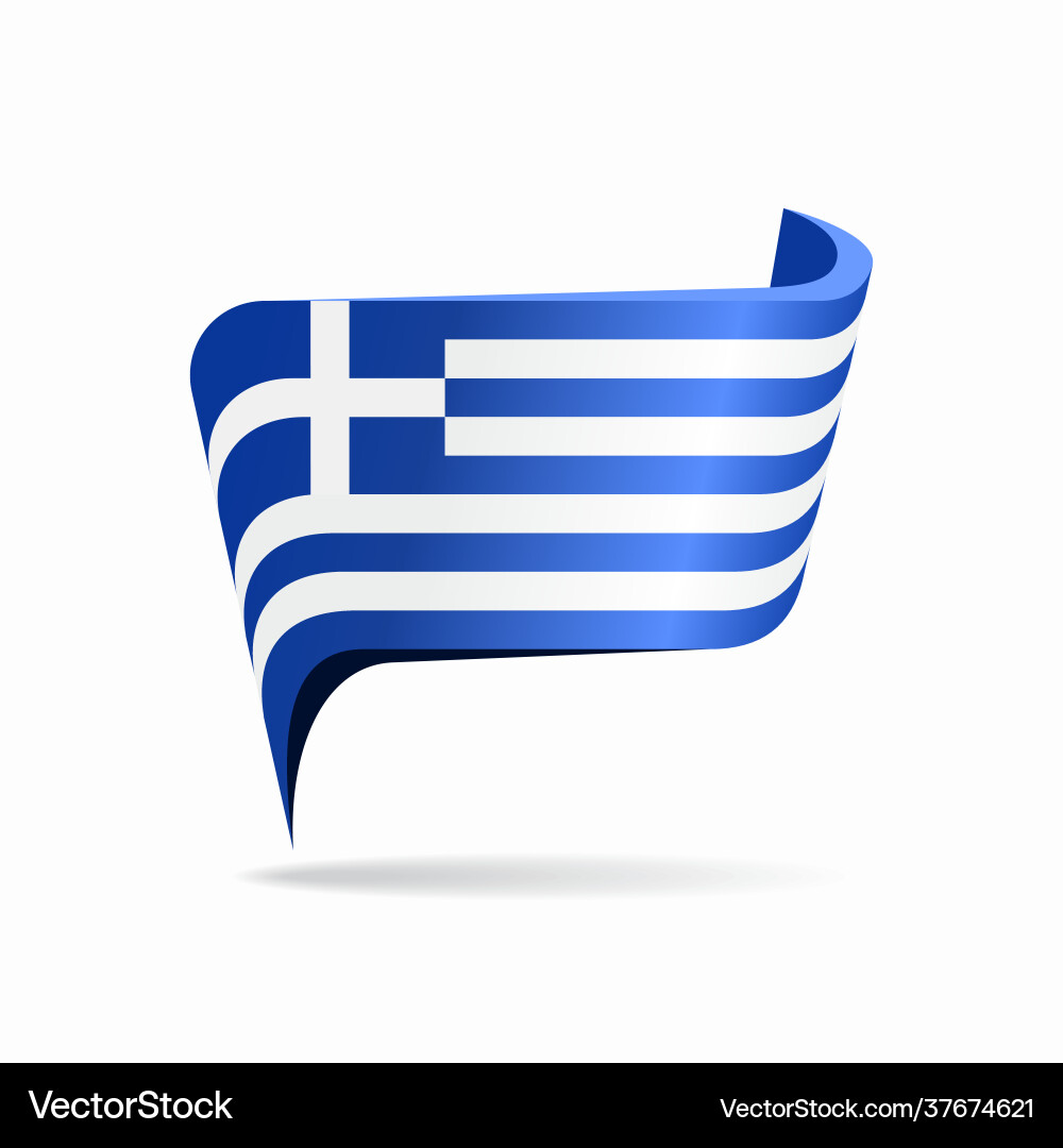 Greek Flag Pointer Map Vector Image