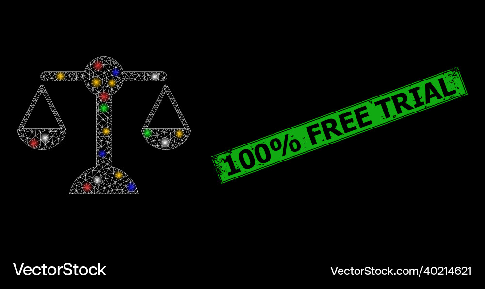 Grunge 100 discount free trial seal with network Vector Image