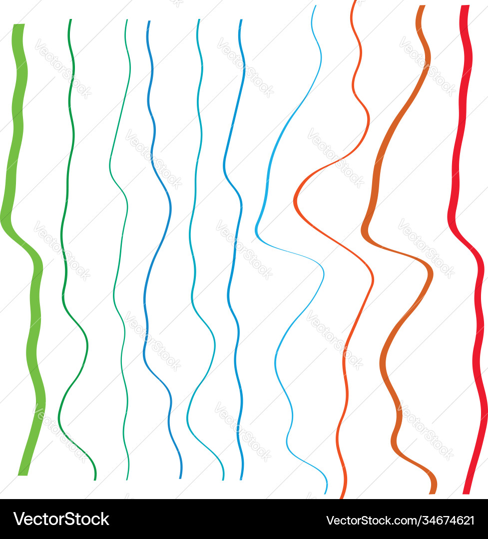 Irregular random wiggling squiggle waving wavy Vector Image