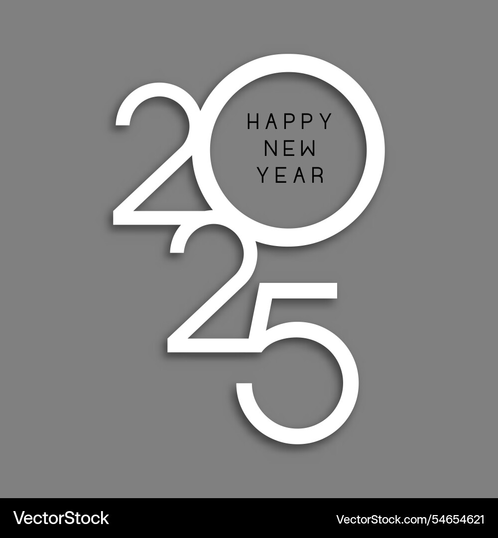 Minimal modern text design for happy new year Vector Image