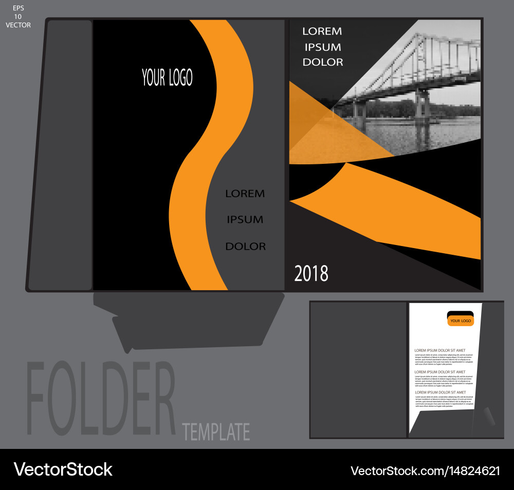 Presentation folder template vector image