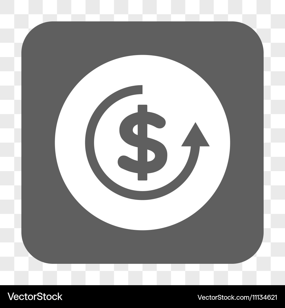 Refund rounded square button vector image