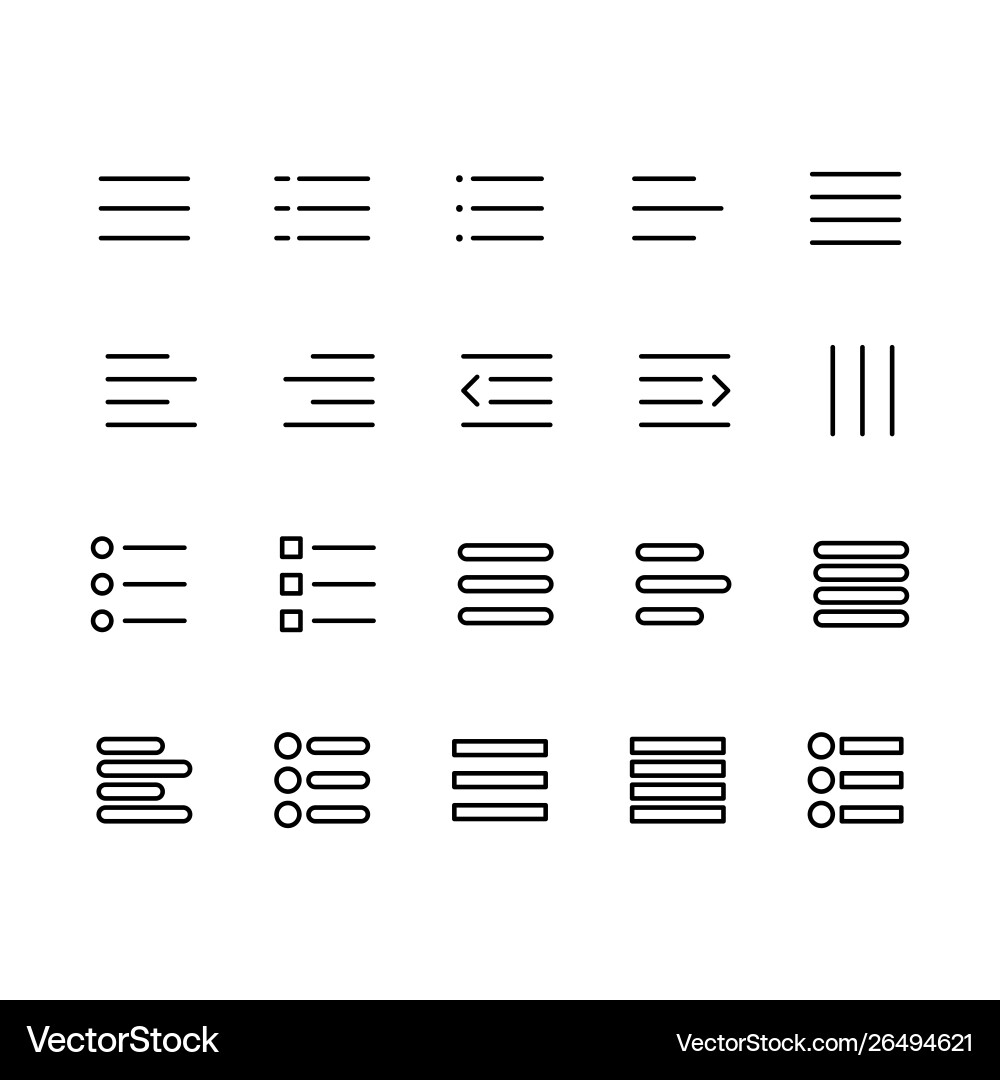 Set hamburger menu icon for navigation vector image