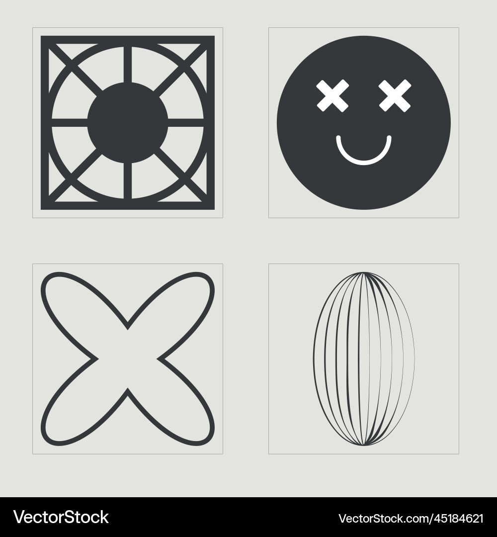 Set of y2k style objects large Vector Image