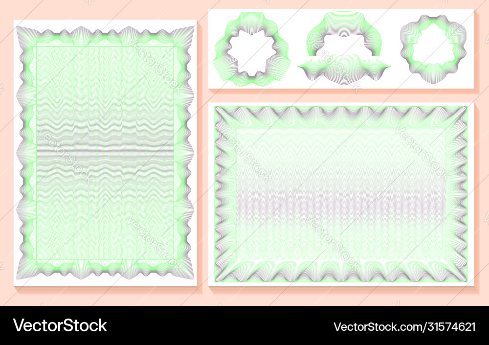 Set template for certificate currency Set template for certificate currency vector image