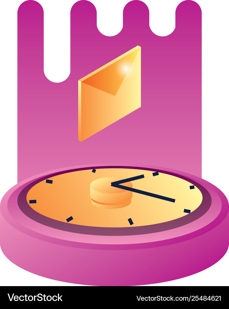Time clock with envelope mail Vector Image