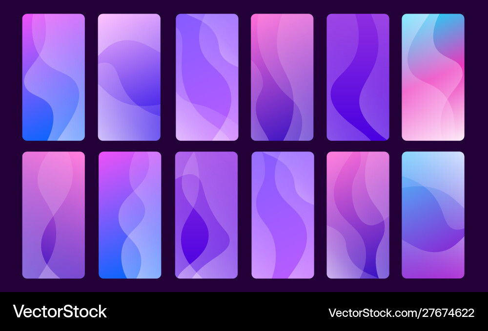 Abstract Mobile Backgrounds - Gradient Waves Vector Image