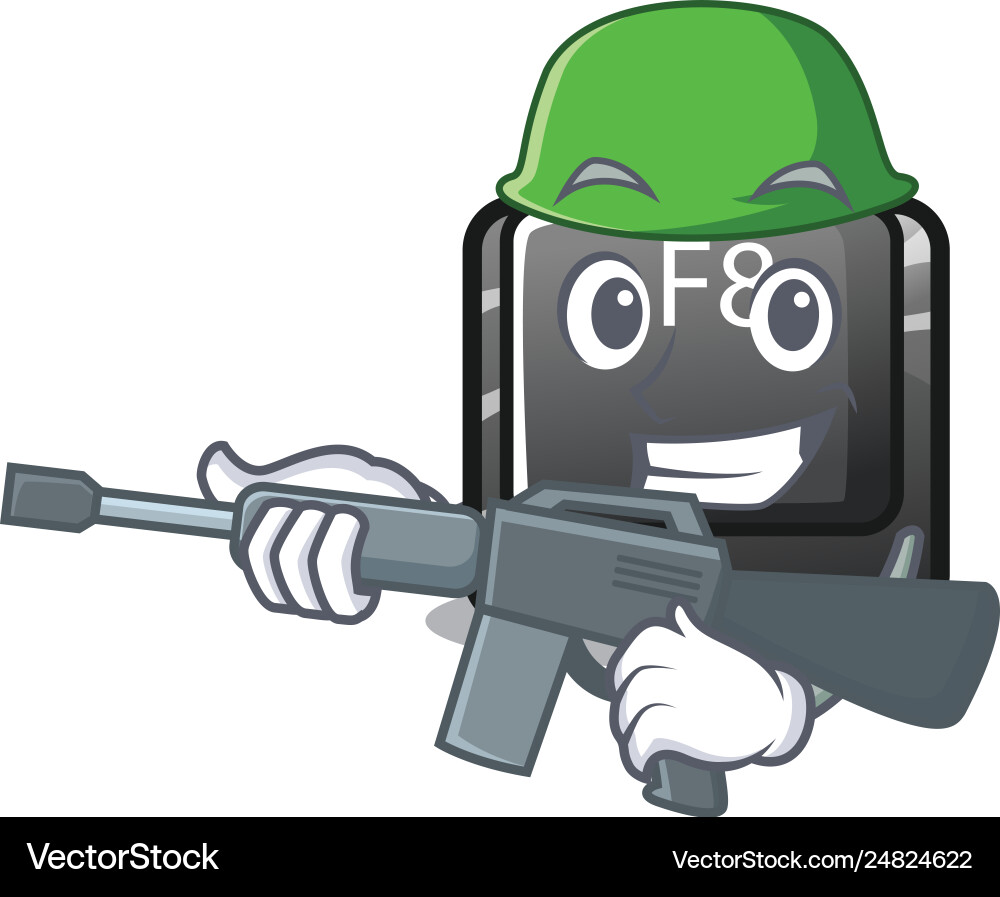 Army button f8 in shape character vector image