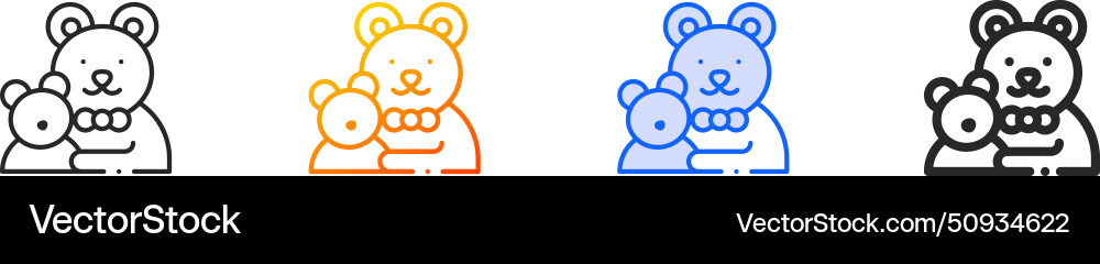 Bears iconthin linear gradient blue stroke Vector Image