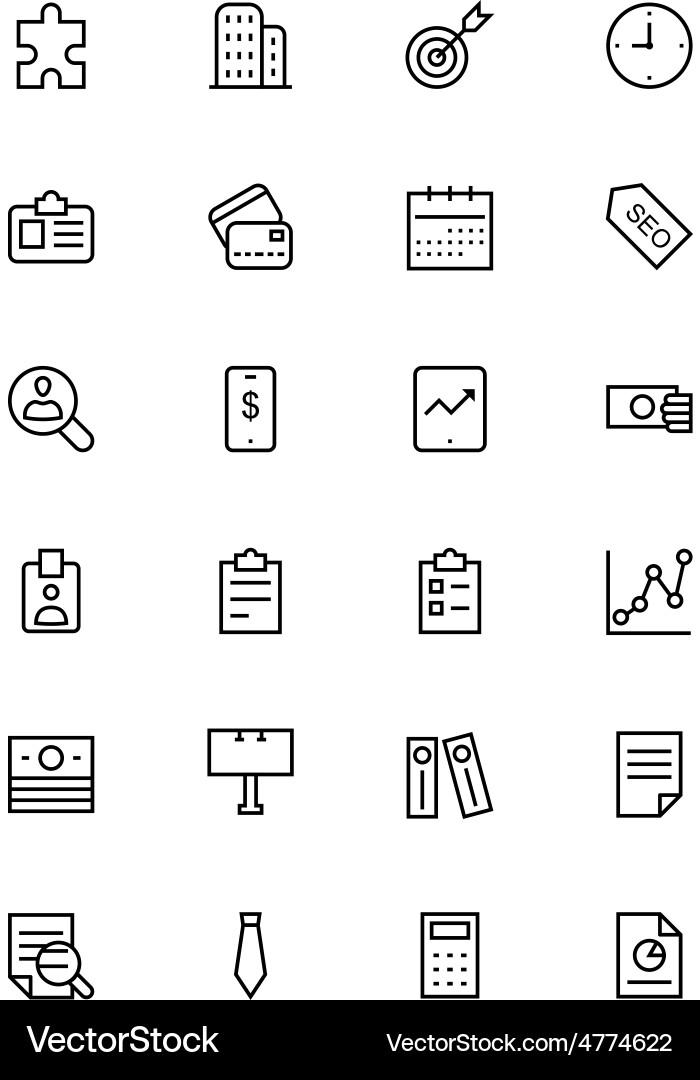 Business & Finance Line Icons Vector Image