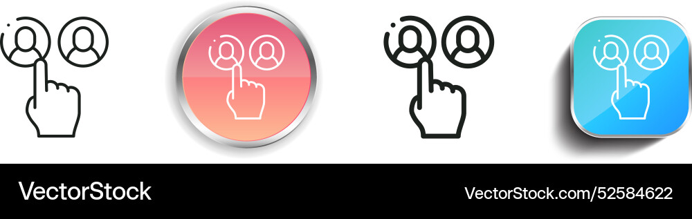 Candidates icon thin linear regular and button vector image
