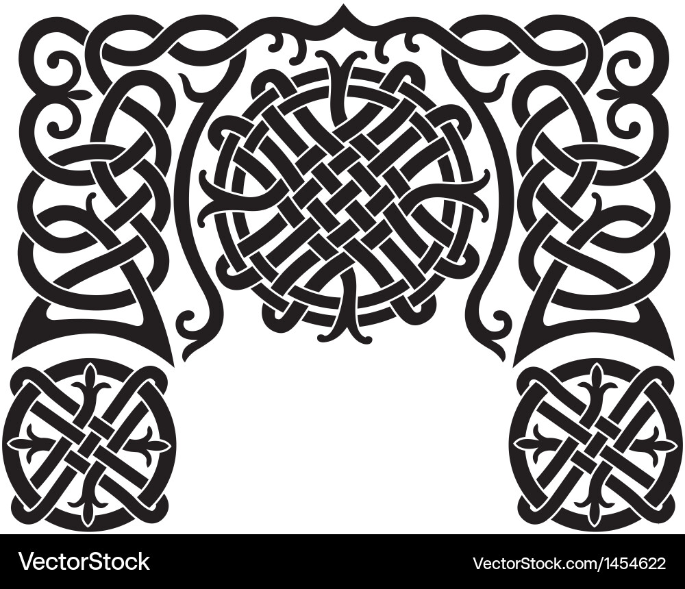 Celtic Knotwork Floral Pattern vector image