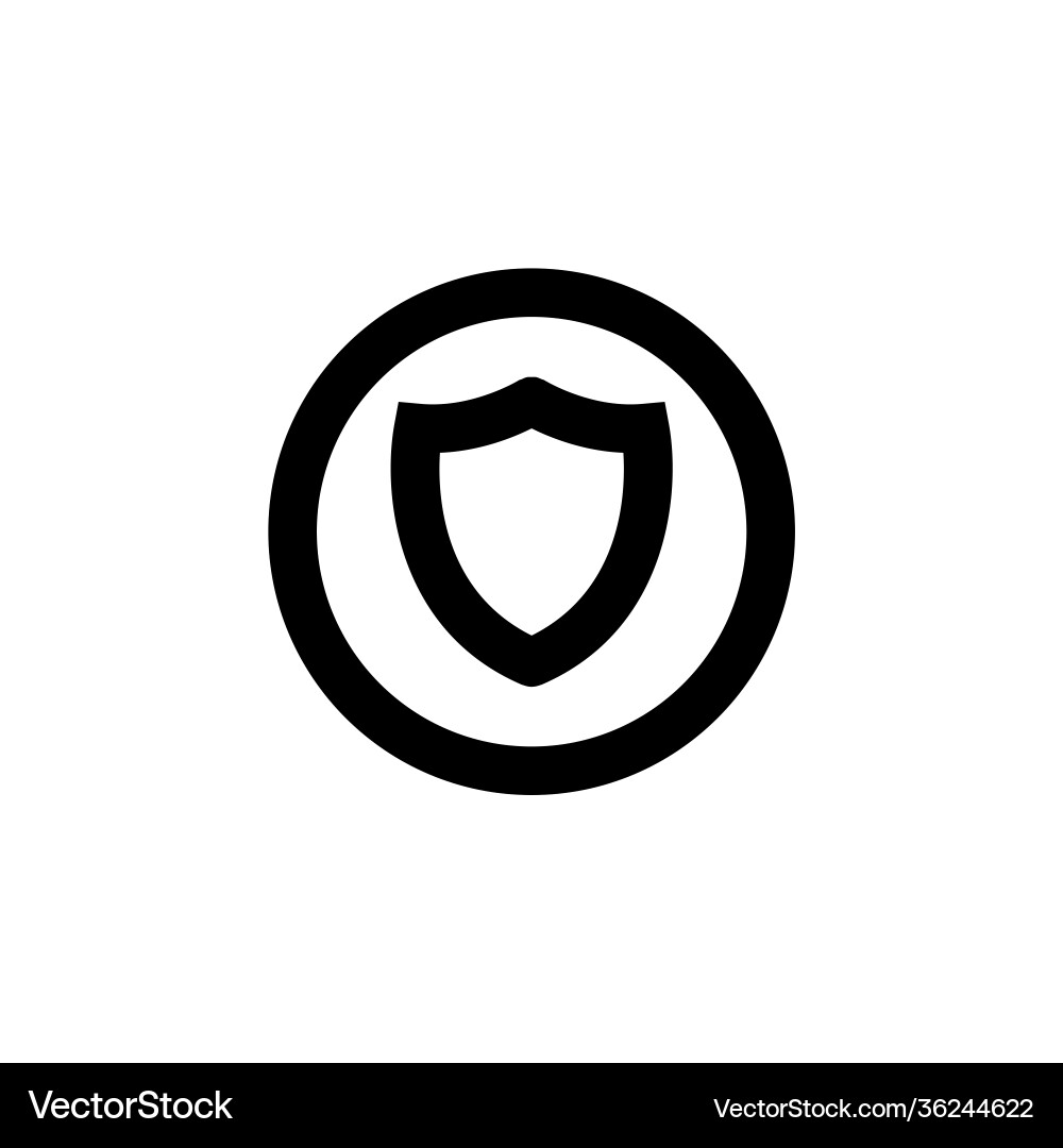 Circle line icon with shield security symbol Vector Image