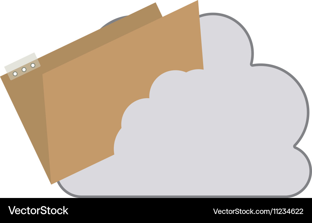 Cloud with document folder icon Vector Image