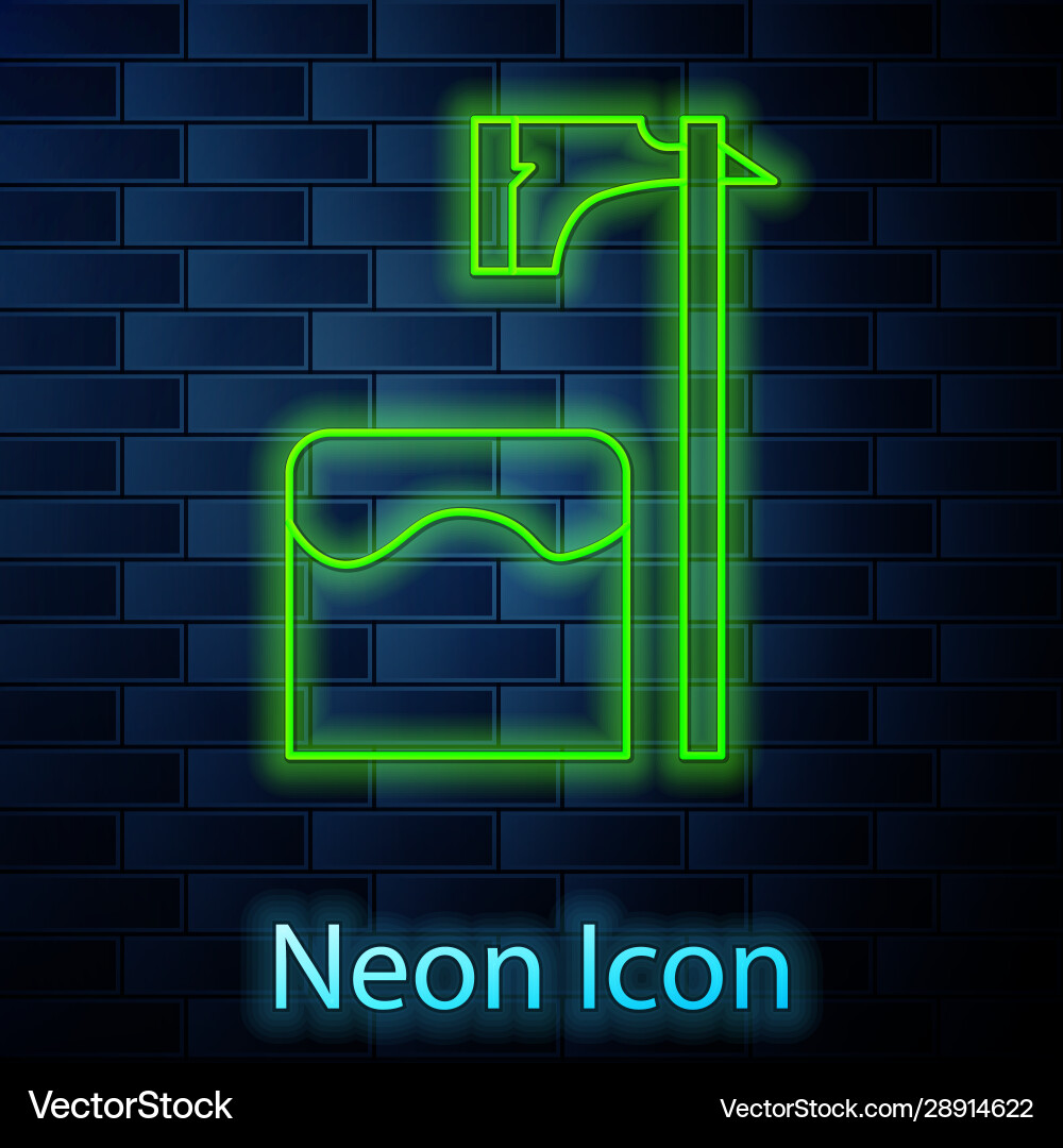 Glowing neon line executioner axe in tree block Glowing neon line executioner axe in tree block vector image