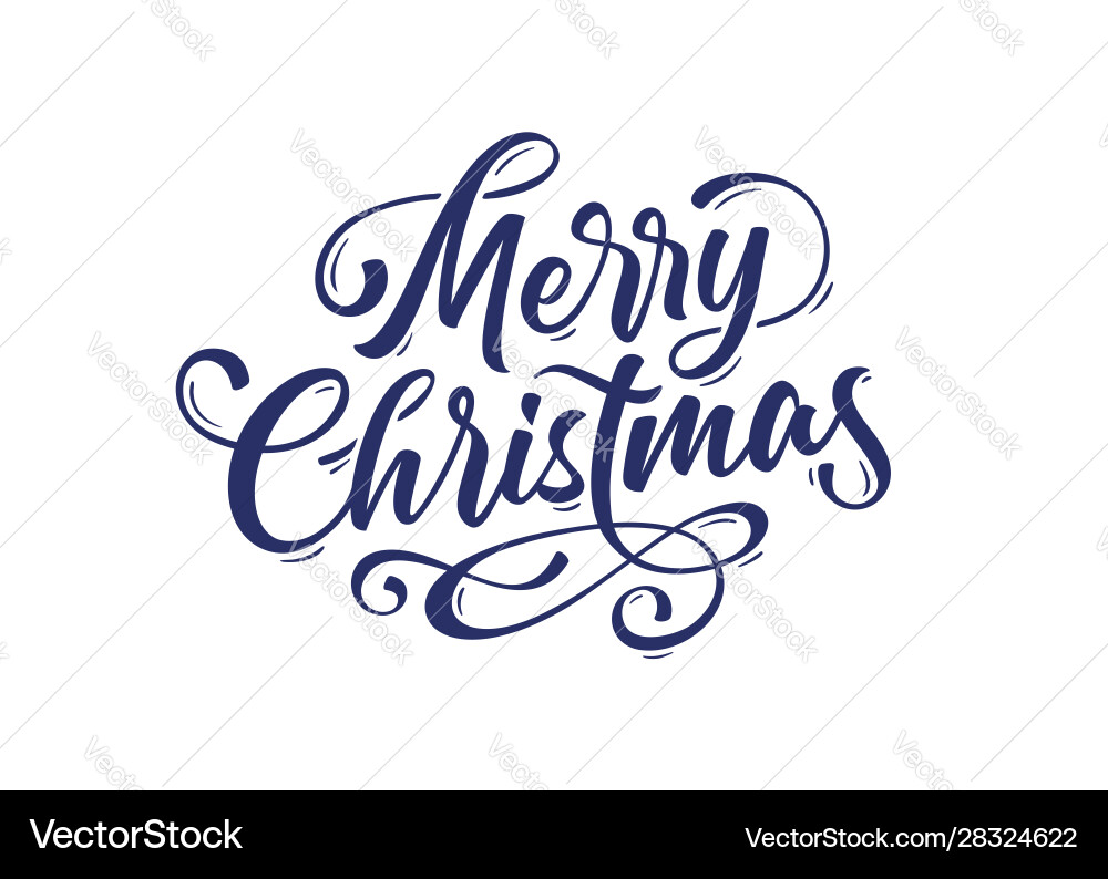 Merry christmas lettering text vector image