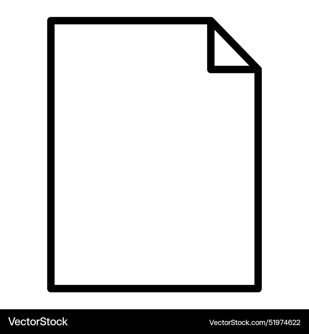 Paper document file icon in thin line style vector image