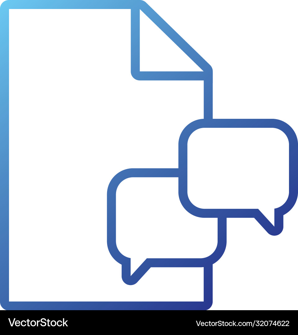 Paper document with speech bubble gradient style vector image