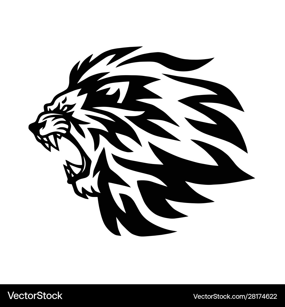 Roaring Lion Head Logo Template vector image