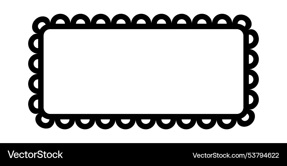 Scalloped edge square frame simple rectangle Scalloped edge square frame simple rectangle vector image