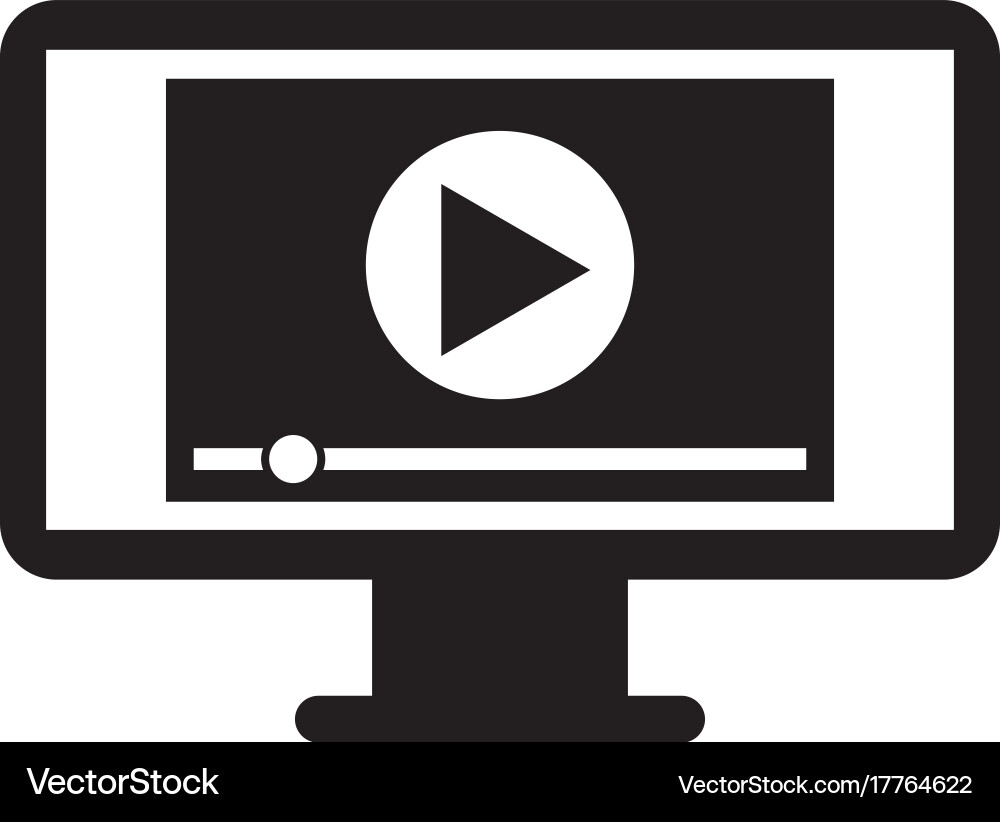 Screen video player for web and internet media vector image